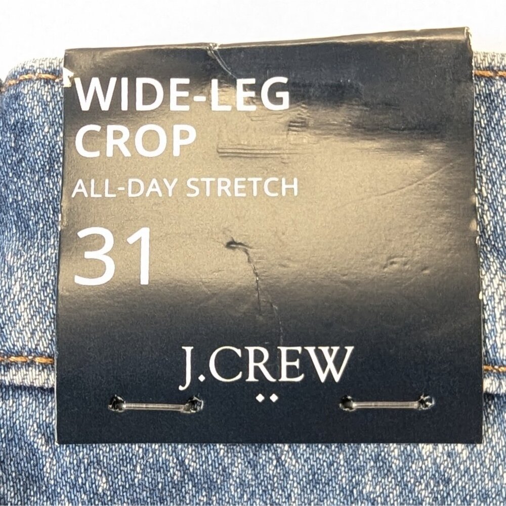 J Crew Womens 31 Wide Leg Full Length Jeans Blue All Day Stretch Denim NWT - Picture 6 of 9